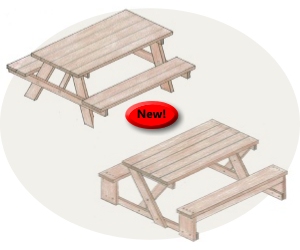 wood specialist: Cool Picnic table plans with attached benches