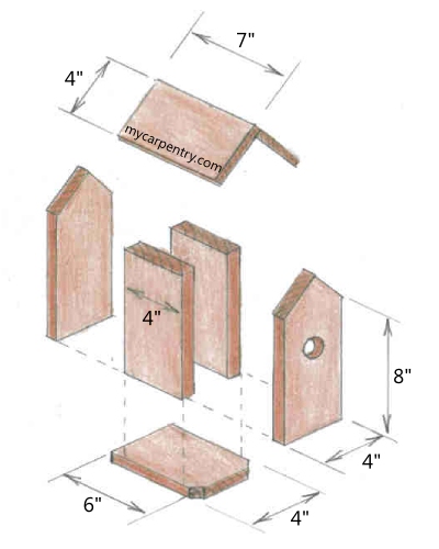 Bird House - Exploded View