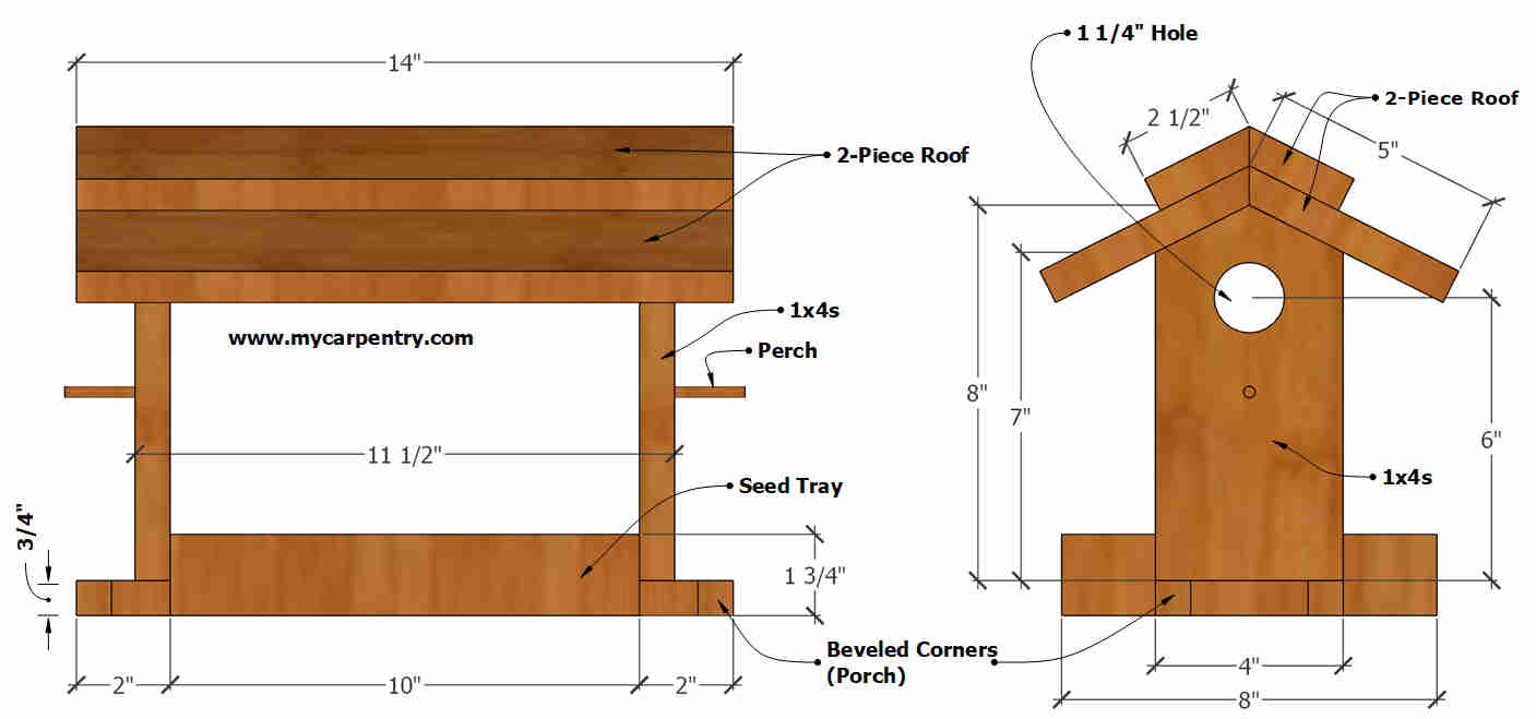 Wooden Bird Feeder