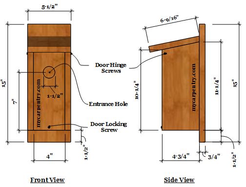 bluebird house hole size