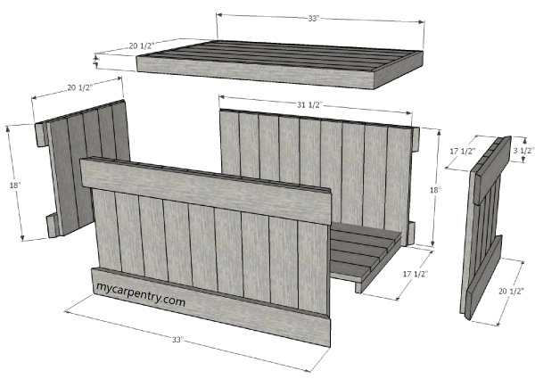 Wood Plank easy: Wooden toy chest bench plans