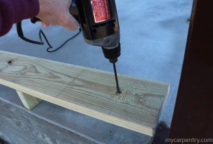 Drilling the Anchor Bolt holes for the ledger