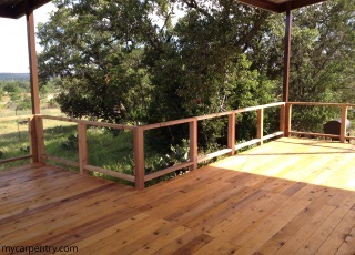 Cedar Deck with posts and railing