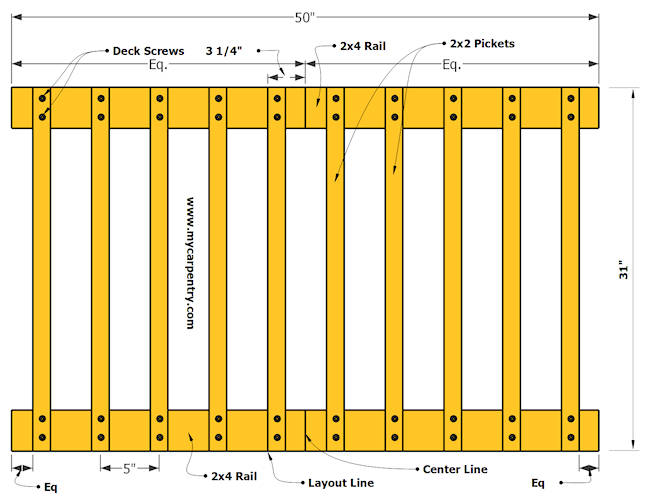 Deck Railing Picket Layout