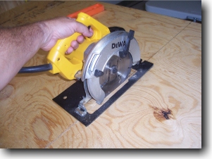 Circular Saw Cutting Plywood