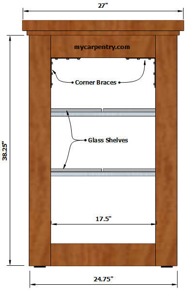 Home Bar Plans - Side Dimensions