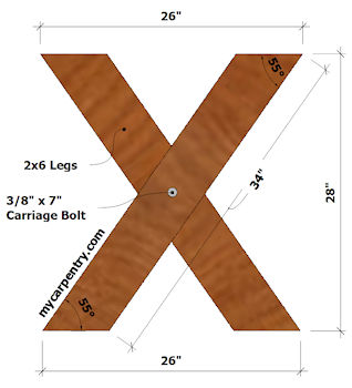 Picnic Table Plan, How To Cut Picnic Table Legs