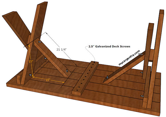 Picnic Table Plan, What Angle To Cut Picnic Table Legs