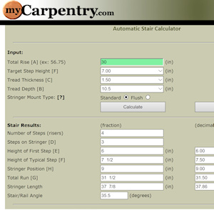 Stairs and Landings - Calculate stair rise and run - Cut ...