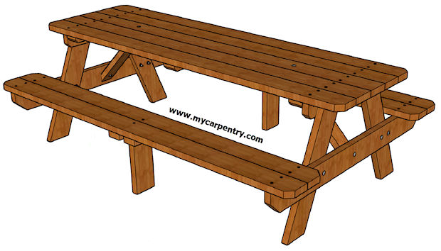 6. DIY 8-Foot Picnic Table