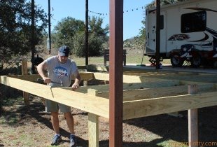 Installing Joists on the Cedar Deck