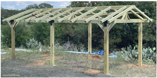 Rafters, Corner Braces, and Decorative T-Brackets