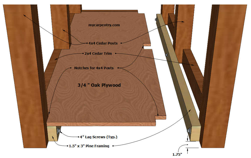 Home Bar Plans - Framing Plan