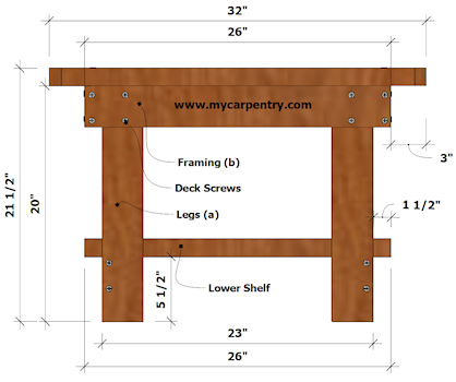 Patio End Table - Side View