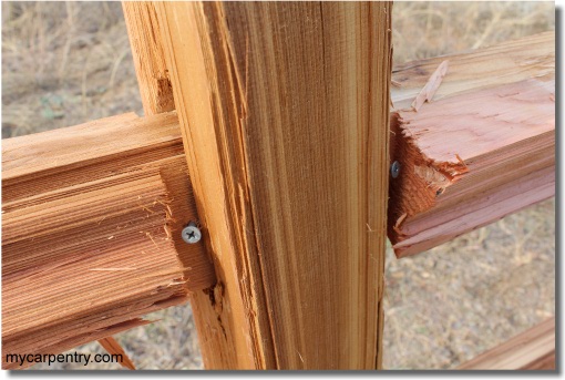 Rails Secured into the Posts with Deck Screws