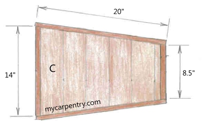 Wooden Wheelbarrow Bucket - Top View